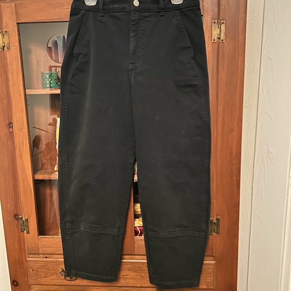 Everlane Black High-Rise Cropped Utility Pants